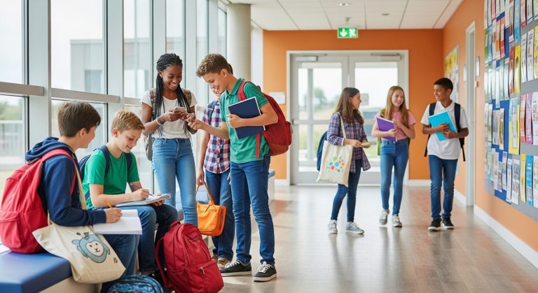Alumnos de secundaria en clases académicas Instituto Americano Ecatepec
